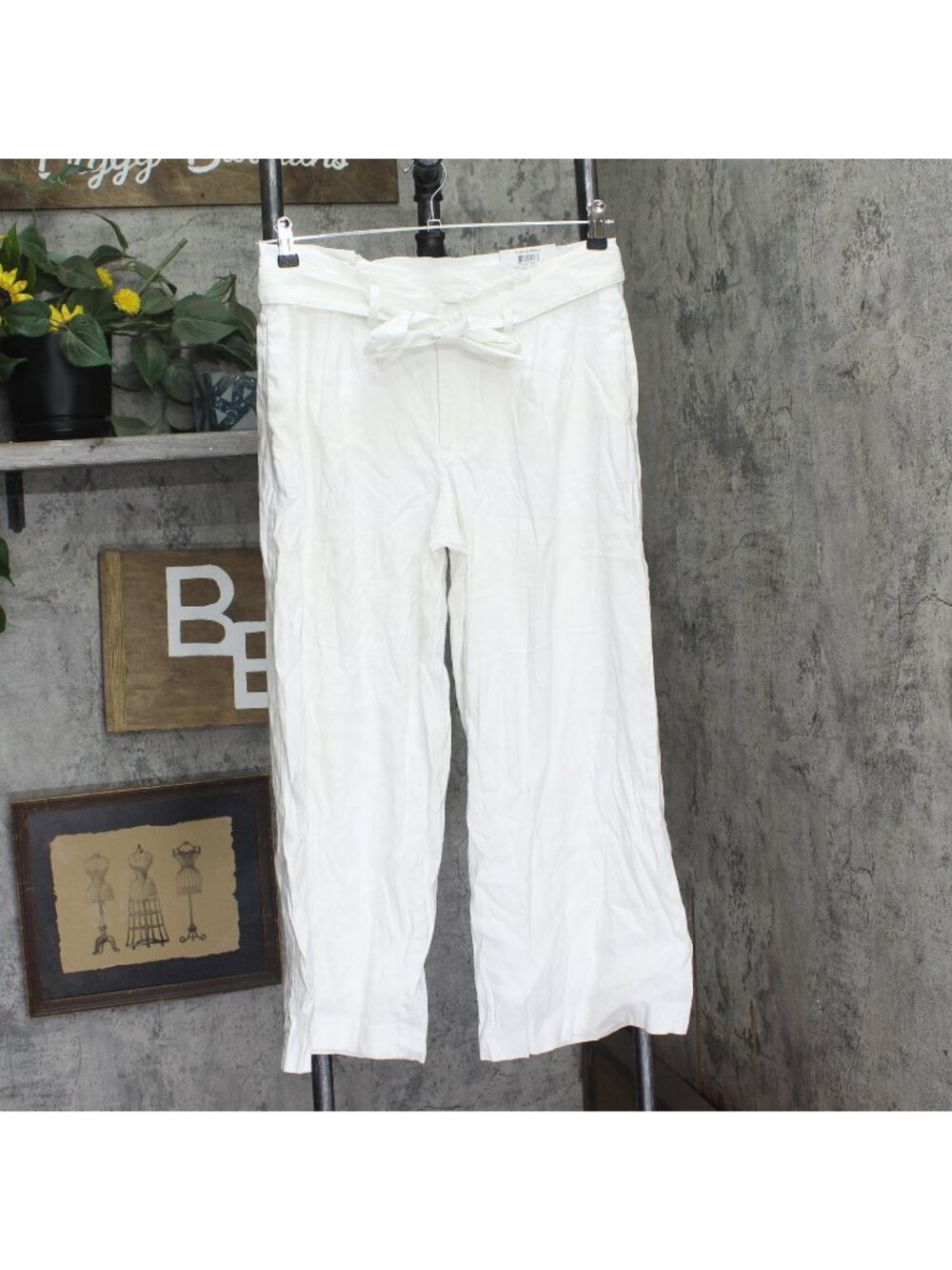 Charter Club Womens Lush Garden Belted Cropped Pants 100144377MS Bright White 10